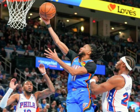 Jaylin Williams triple-doble Thunder 76ers